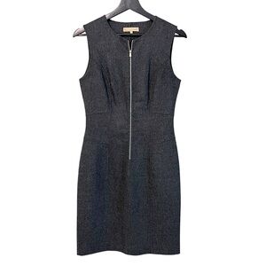 Michael Kors Italy Virgin Wool Sheath Dress Charcoal Melange Size 6 Old Money